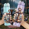 1PC Anchor Rose Nautical Pattern 750ml Color Plastic Sports Water Bottle Leakproof Flip Straw Lid Suitable for Sports Office Home Use