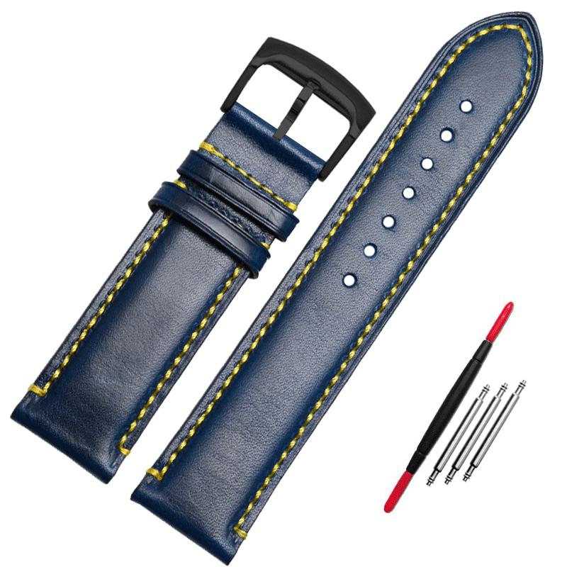 

Ремешок для часов из натуральной кожи 22 мм 23 мм, ремешок из воловьей кожи, синий кожаный браслет для Armani Citizen AT8020 JY8078, мужской ремешок для часов 23mm