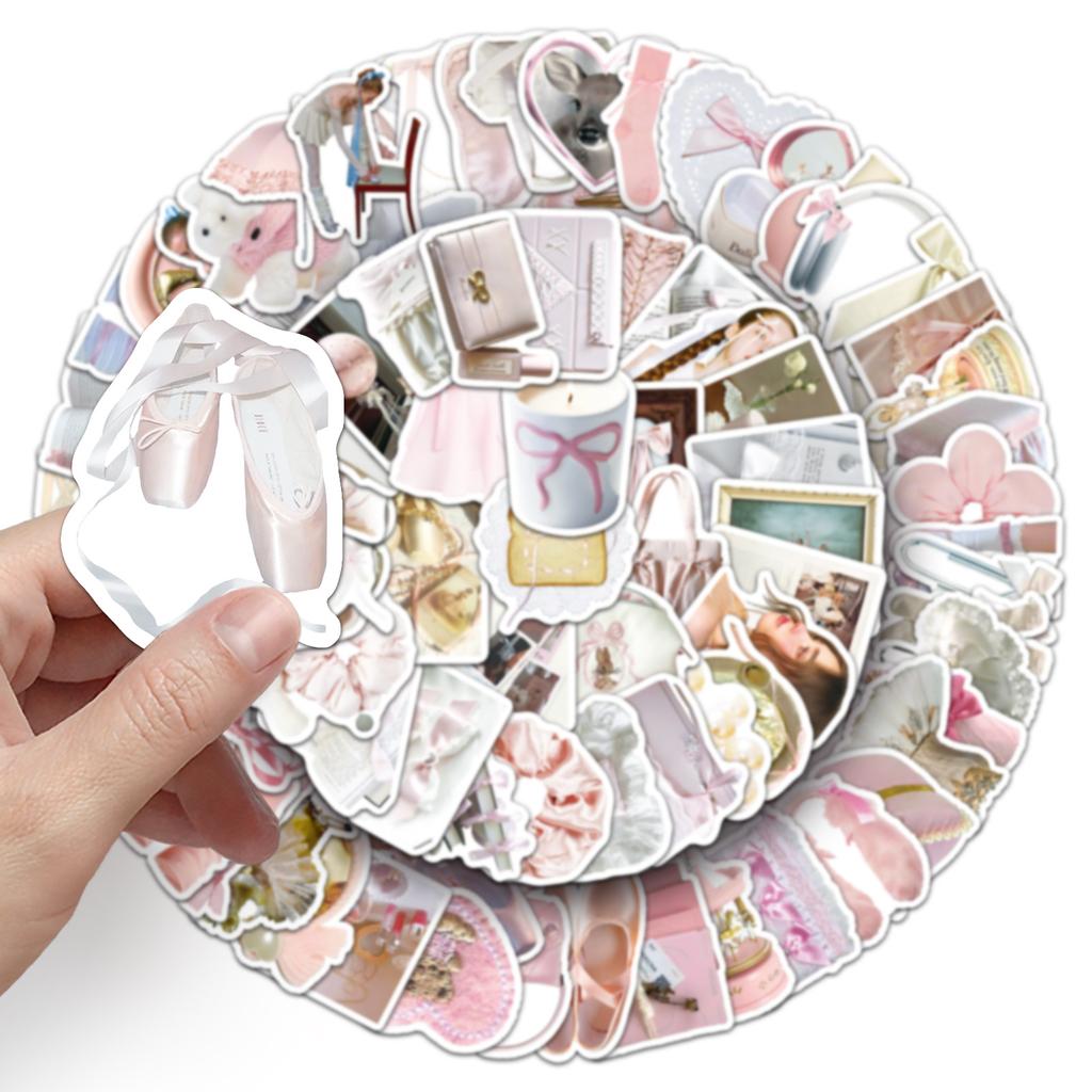 100 Ballet Ins Style Graffiti Stickers Personalized Small and Fresh Korean Guka Decorative Water Cup Computer Stickers