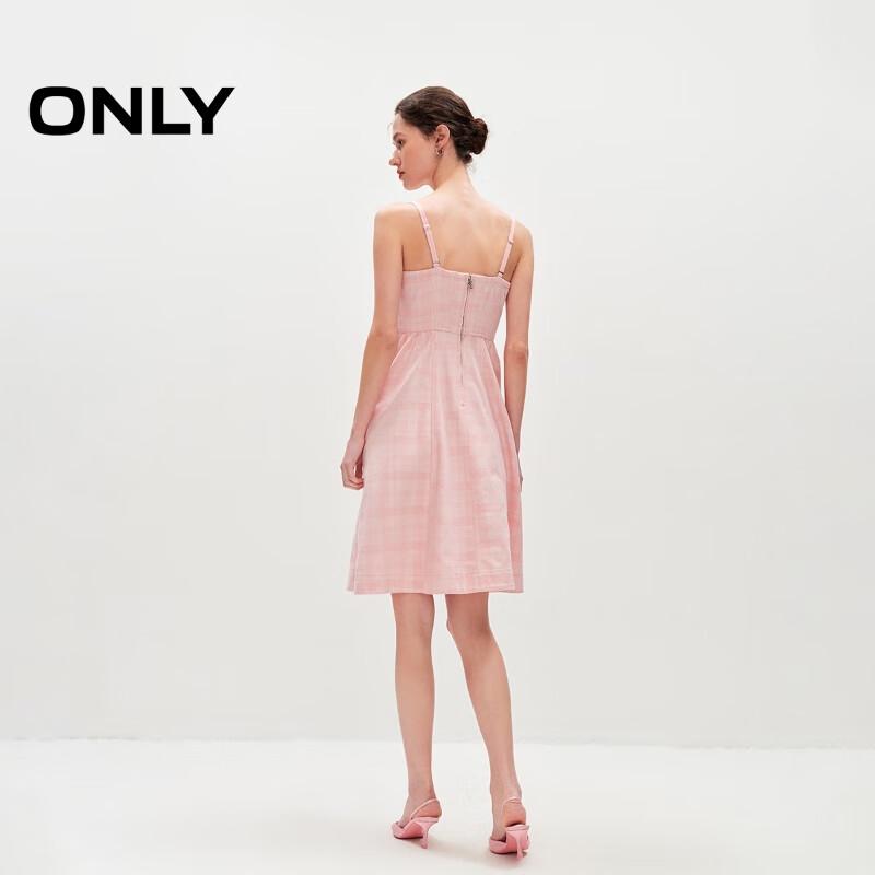 Only Women's Plaid Denim Strappy Mini Dress