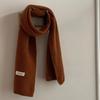 New Solid Color Flat Scarf for Winter Women's Knitted Wool Soft and Waxy Warm Scarf Korean Style Couple Versatile Fashion