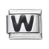 Fashion Black 26 English Letters Italian Charm Links Fit 9mm Stainless Steel Bracelet Making Women Men Jewelry Accessories