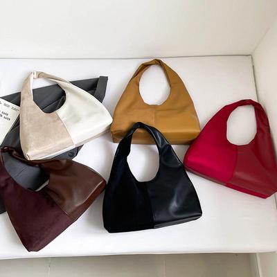 Autumn Vintage Shoulder Bags Large Capacity Patchowrk Commuting Dumling Bags Luxury Women Tote Bags Ladies Fashion Handbags