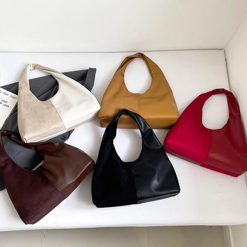 Autumn Vintage Shoulder Bags Large Capacity Patchowrk Commuting Dumling Bags Luxury Women Tote Bags Ladies Fashion Handbags