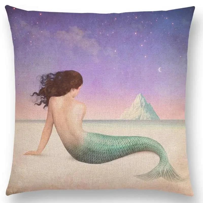 New Elegant Lady Lovely Girl Shakespeare Fantasy Painting Moon Night Swan Dream Trees Cushion Cover Sofa Throw Pillow Case