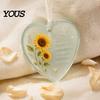 Pet Loss Consolation Gift Acrylic Heart Shape Ornament with Animal Pattern & Emotional Message, Decorative Pendant Hanging Rope for Car Rear