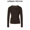 Women's Autumn Pleated Long Sleeve Knit Top with Metal Buckle
