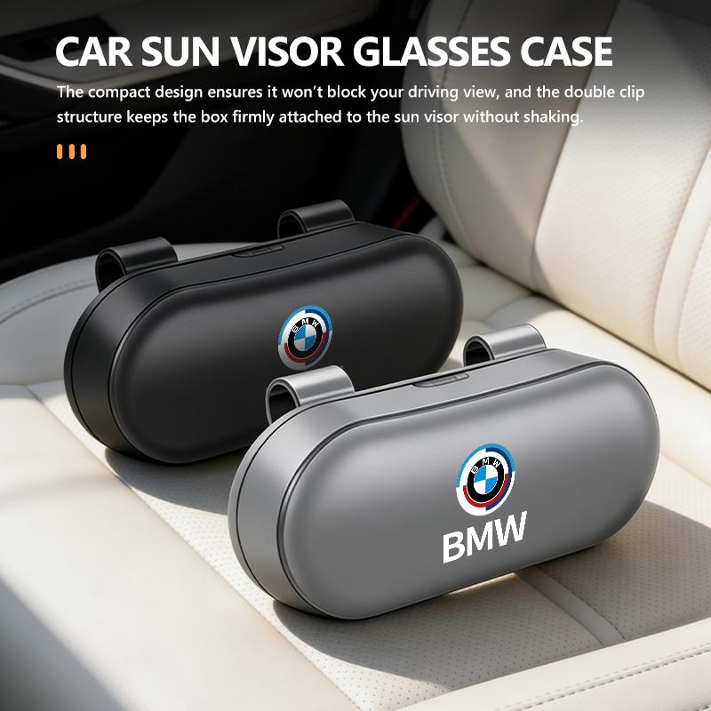 Car Sun Visor Sunglasses Storage Glasses Box Auto Accessories For BMW M M2 M3 M4 M5 M6 E46 E90 E60 F30 E39 X1 X3 X4 X5 AJ4