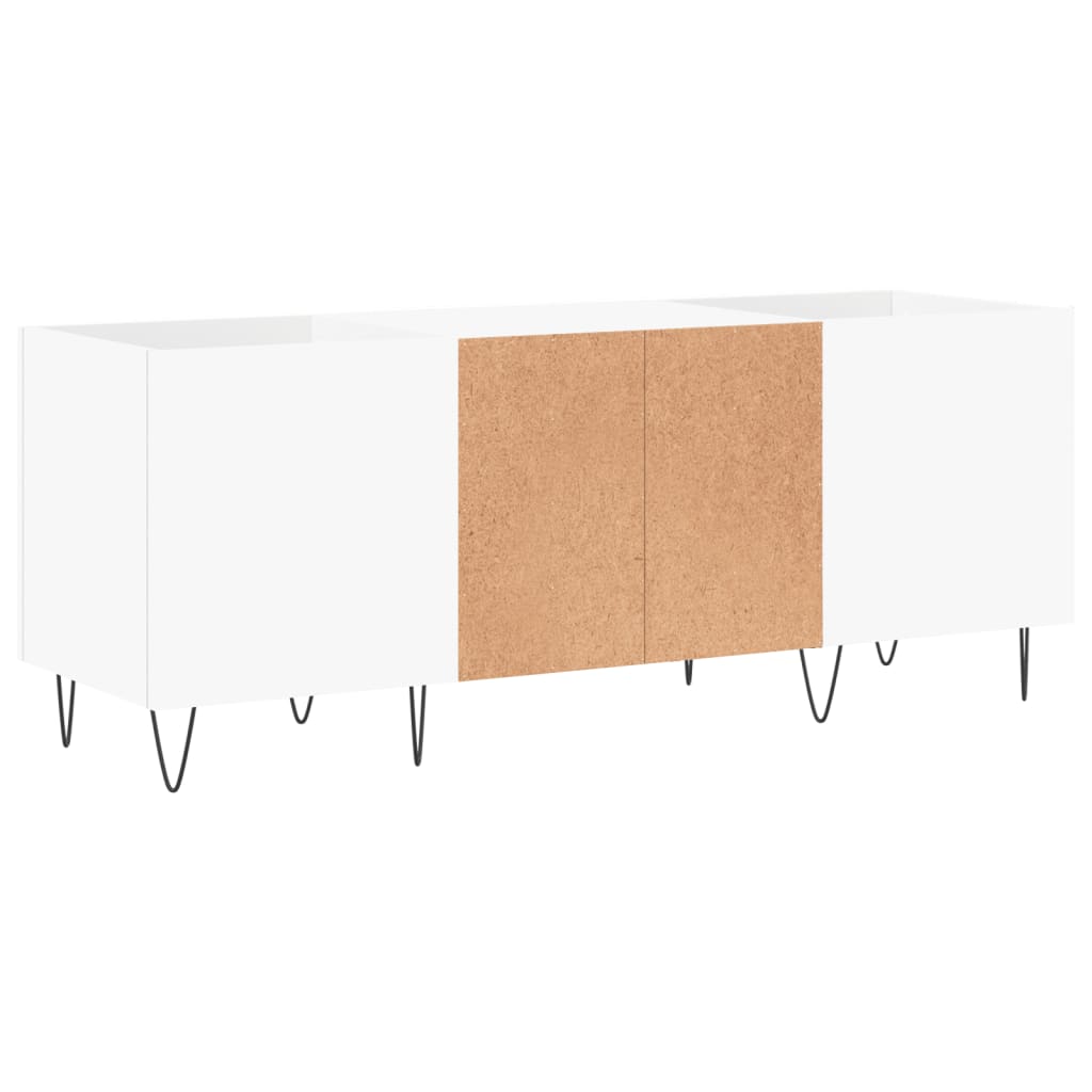 Record Cabinet White 121 x 38 x 48 cm Engineered Wood