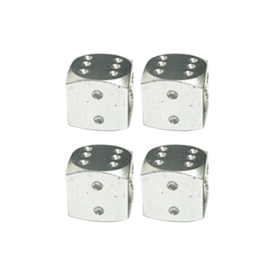 

4Pcs Dice Shape Автомобіль Мотоцикл Колесо Шина Повітряний Клапан Стовбур Антипиловий Кришки Кришки срібний