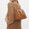 Michael Kors MK Chantal Business Casual Commuter Metal Logo Messenger Bag Women Bags Light-Peanut 30F2G7CM1T-174