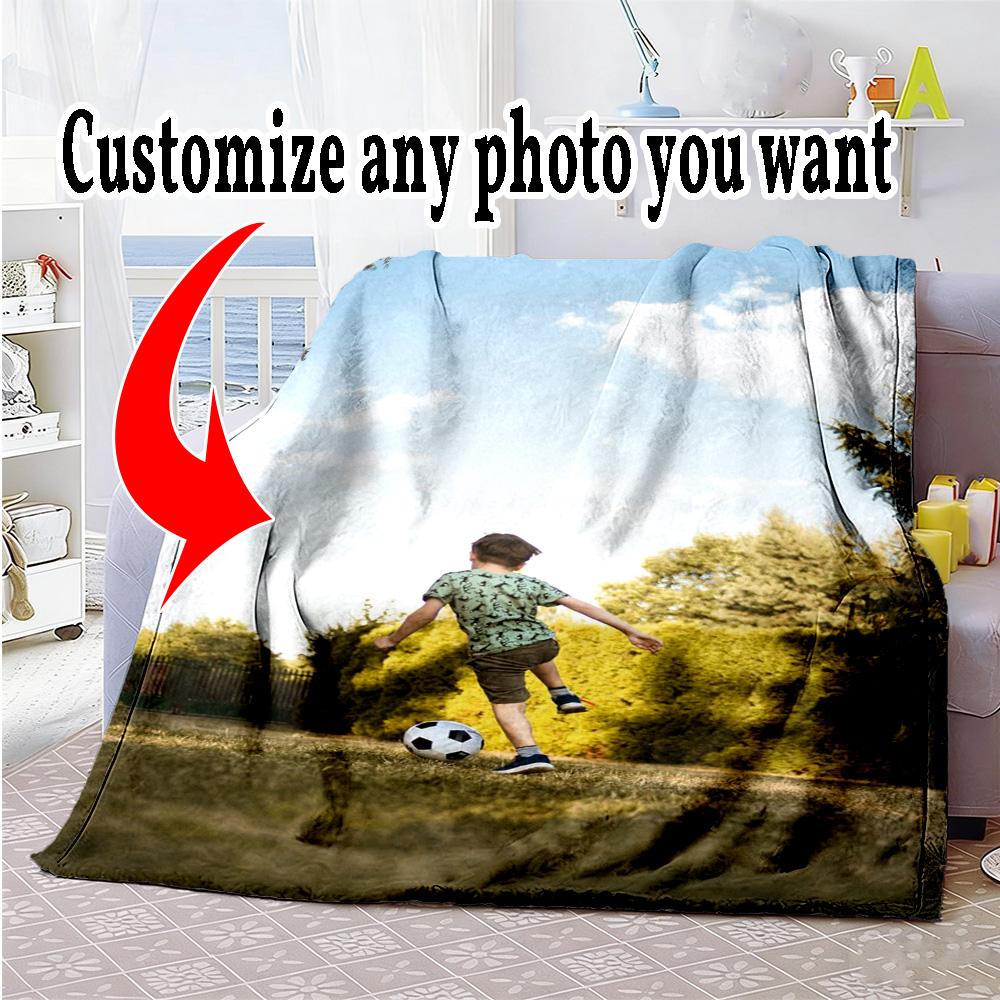 Customize Picture Personalized Picture Blanket Multi-purpose Customizable Blanket Durable Comfort Versatile for Seaside Livingroom Nap Picnics