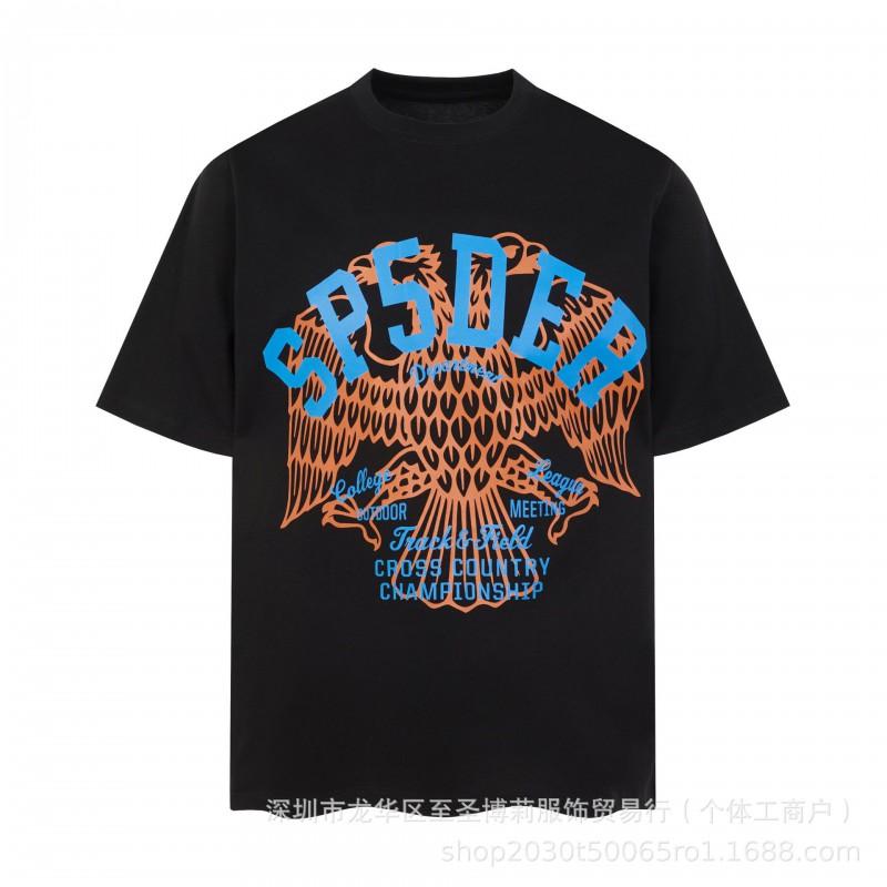 Sp5der 3D Puff Print Graphic Tee Men Loose Fit Cotton Short Sleeve T-Shirt Casual Wear