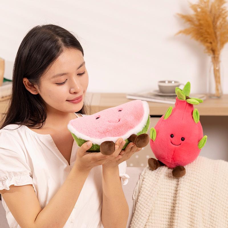 Fruit Watermelon Dragon Corn Fire Man Plush Fruit Toy Doll Cute Gift Decoration