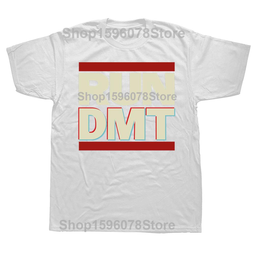 Lustiger Lauf Dmt Droge Psychedelische Grafik T-Shirts Herren Damenmode Lässiges T-Shirt 100% Baumwolle Lockeres Übergroßes T-Shirt