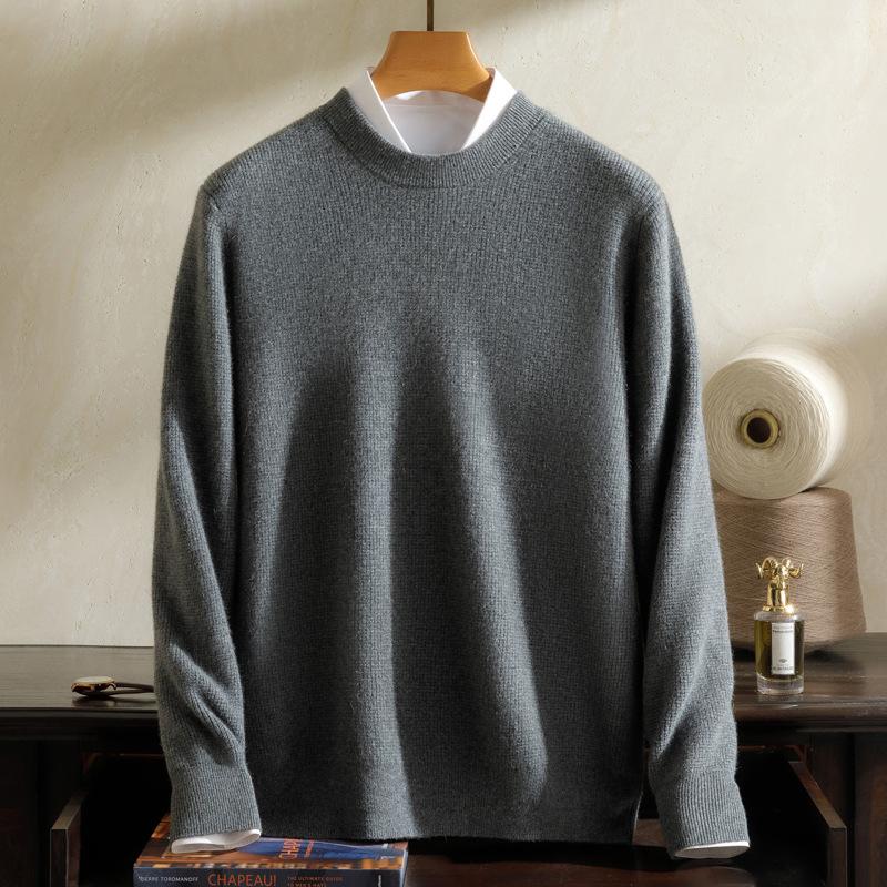Autumn/Winter Cashmere Sweater For Men, 100% Pure Cashmere Sweater, Casual Business Sweater, Thickened Warm Knit Base Layer