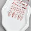 Celebrity Sweetheart Plaid Nail Stickers: Red, Pink, Black Bow for a Luxurious Feel