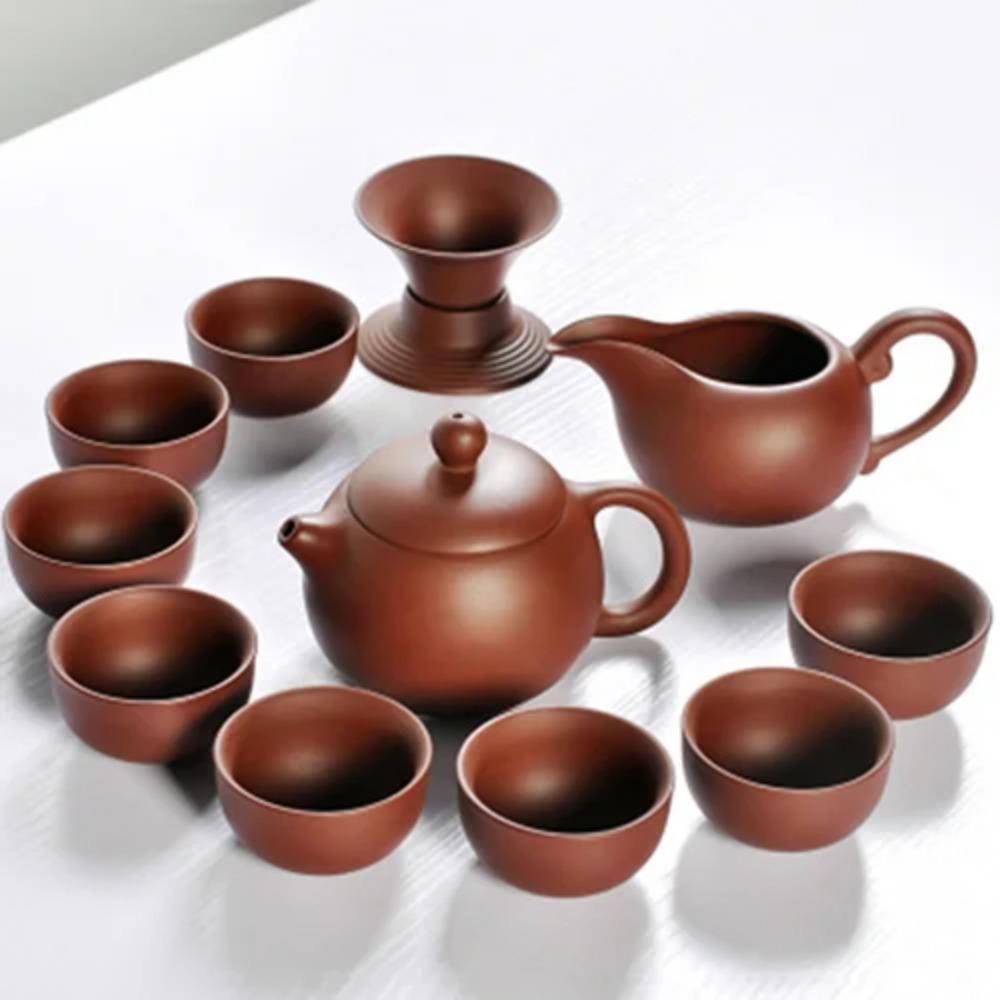 Heißer Verkauf Keramik Lila Ton Tee-Set Kung Fu Kanne Sieb Xishi Gaiwan Teekanne Serviertasse Teetasse Chinesisches Trinkgeschirr Hohe Qualität
