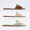 Summer New Women Designer Brand Flat Slippers Woven with Comfortable Women's Shoes Casual Bottom Slippers Woman Shoes