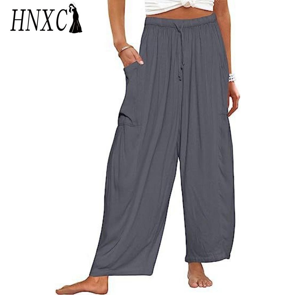 HNXC Pantaloni și capri cu talie înaltă, ocazional, cu imprimeu la modă pentru femei