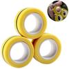 PIMPIMSKY Magnetic Decompression Toys Hand Spinner Fingears Anti-Stress Rings Finger Ring Decompression Toys-Yellow