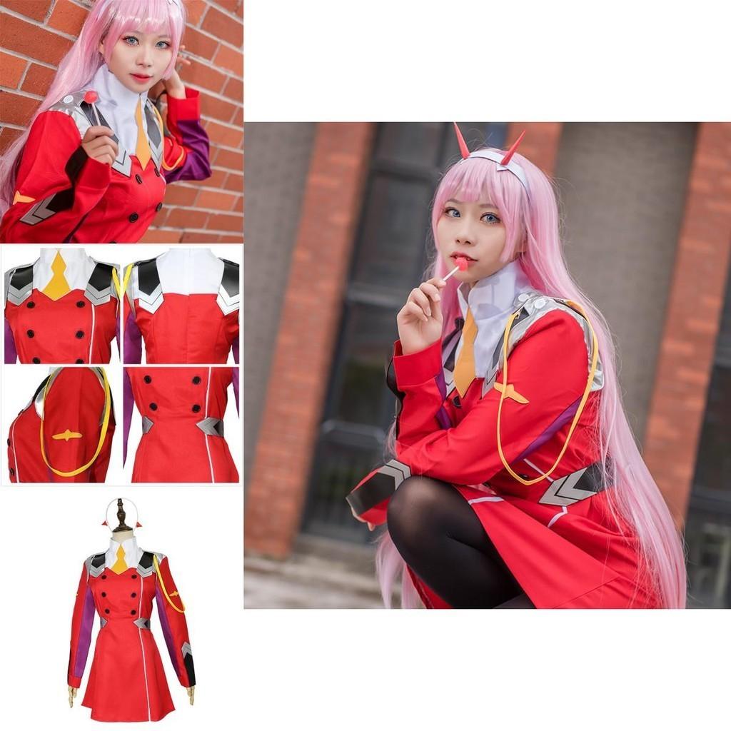 Stunning Darling In The Franxx Zero Two Red Uniform Cosplay Costume For Halloween