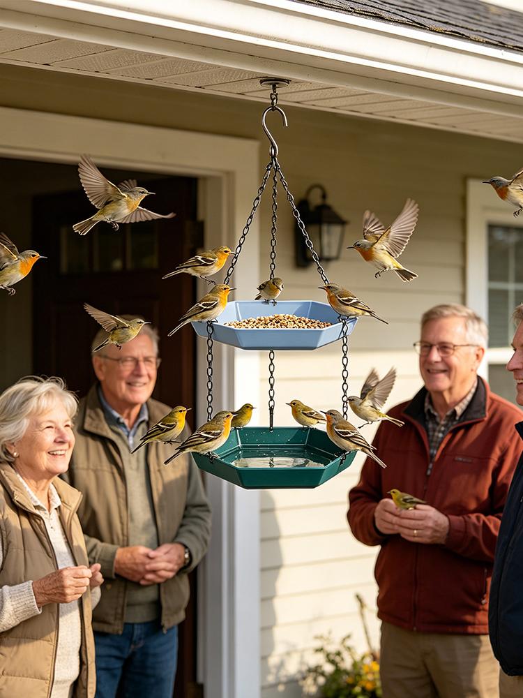 Yard Wild Birds Feeder Outside Birdbath Feeding Tray for Hummingbird Robin Bluebird Garden Backyard Patio Bird Bath for Outside