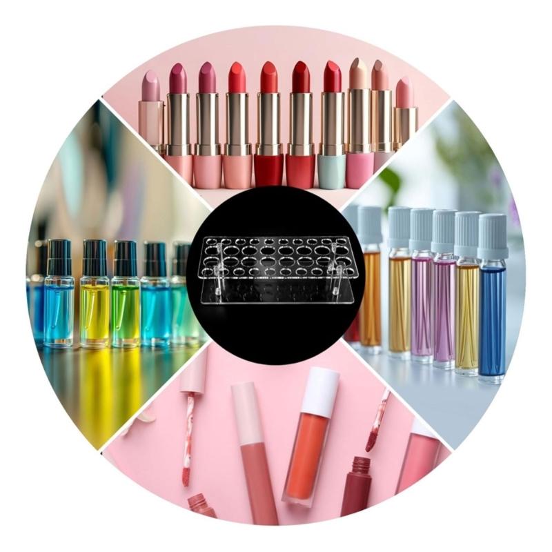 Modern Acrylic Cosmetic Shelf With 36 Compartments For Luxurious Perfumes Collection Organization