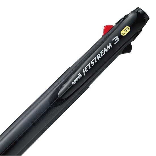 uni-ball Jetstream 3-Color Ballpoint Pen, 0.38mm, Transparent Black, Smooth Writing, SXE340038PT24