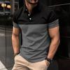 Summer Men's Short Sleeve Polo Shirts Business Casual Patchwork Polos Men Breathable Tops