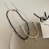 Vintage French Pearl Crystal Choker - Elegant Korean-Inspired Necklace for Women