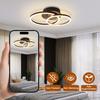 Plafonnier LED - NETTLIFE - Modèle 2 anneaux - Noir - 24W - 3000K (blanc chaud) - design moderne