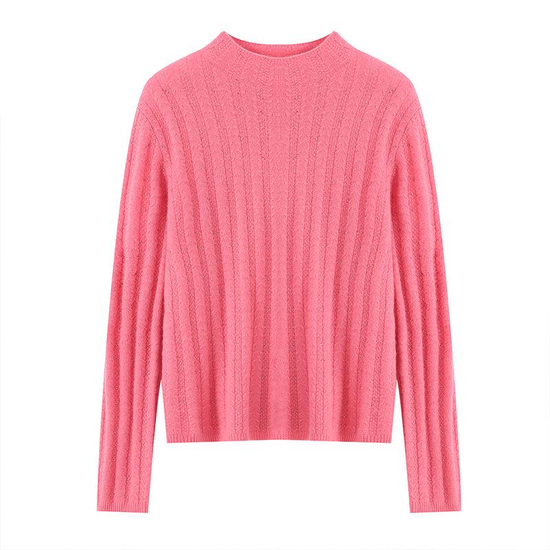 Lekasha Women's Cashmere Half-High Neck Slim-Fit Pullover Sweater for Fall/Winter
