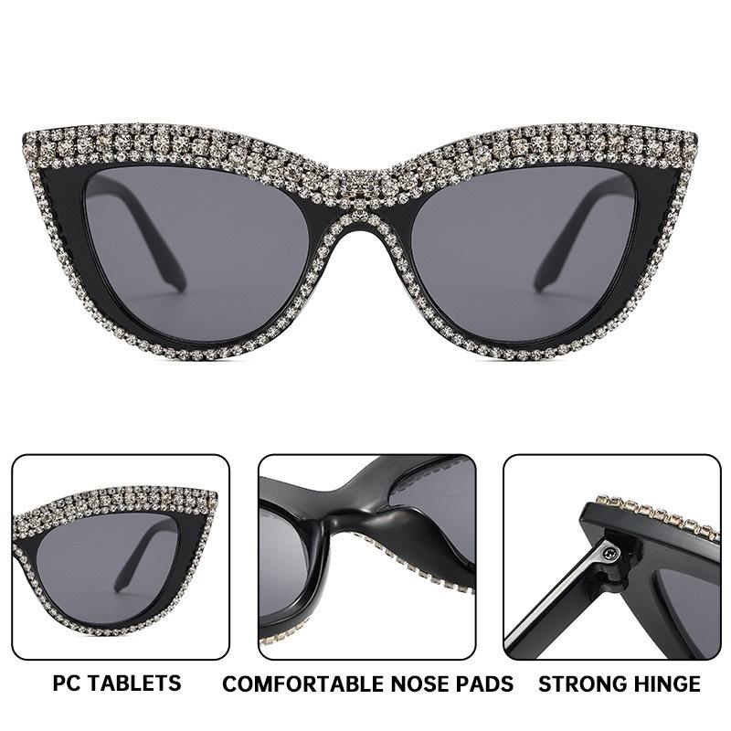 New Diamond-encrusted Cat's Eye Sunglasses Women's Trend Personalized Glasses Fashion Sunglasses