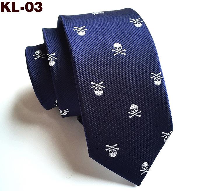 New 1200-Needle 6cm Narrow Skull Halloween Tie