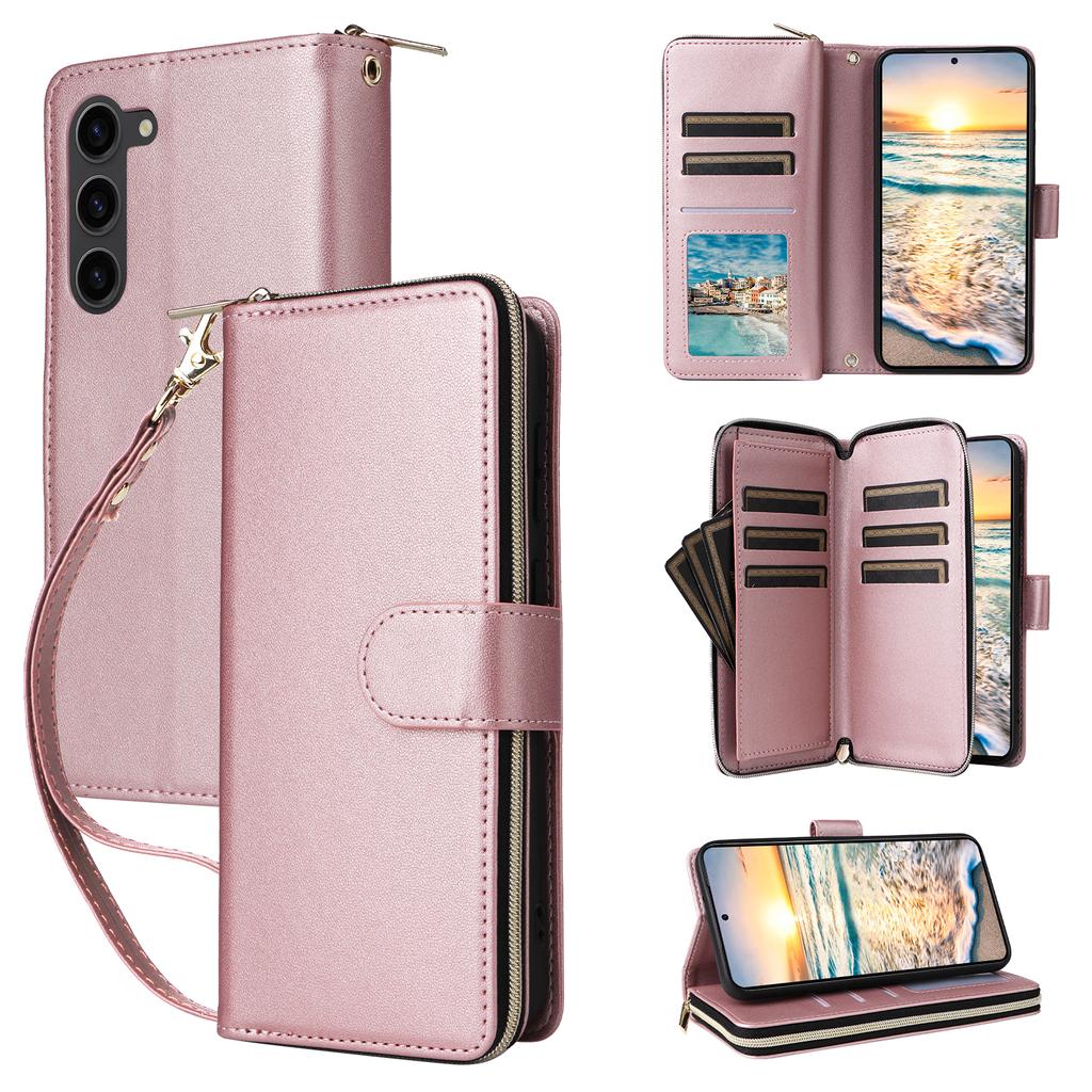 R20 For Samsung Galaxy S23 Leather Case Zipper Wallet Folio Flip Phone Cover
