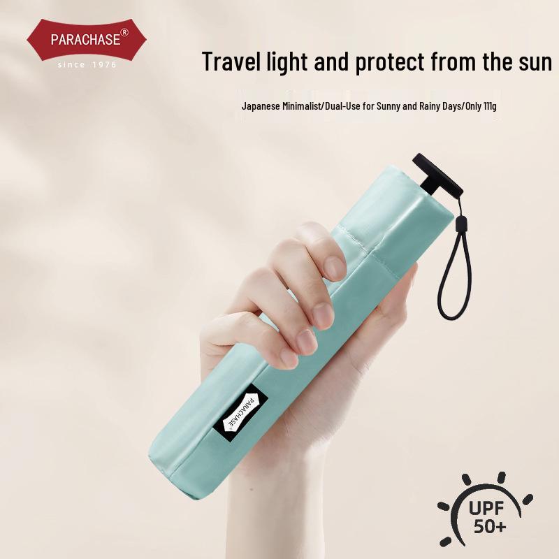PARACHAS Compact Dual-Use Pencil Umbrella: 111g Portable Sunshade, Sunscreen, Anti-UV Protection