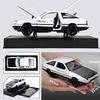 Mzexoma Initial D Toyota Trueno AE86 Alloy Diecast Car Model Sports Car Toy for Kids and Adults, Pull-Back Toy Car (Black Type A)