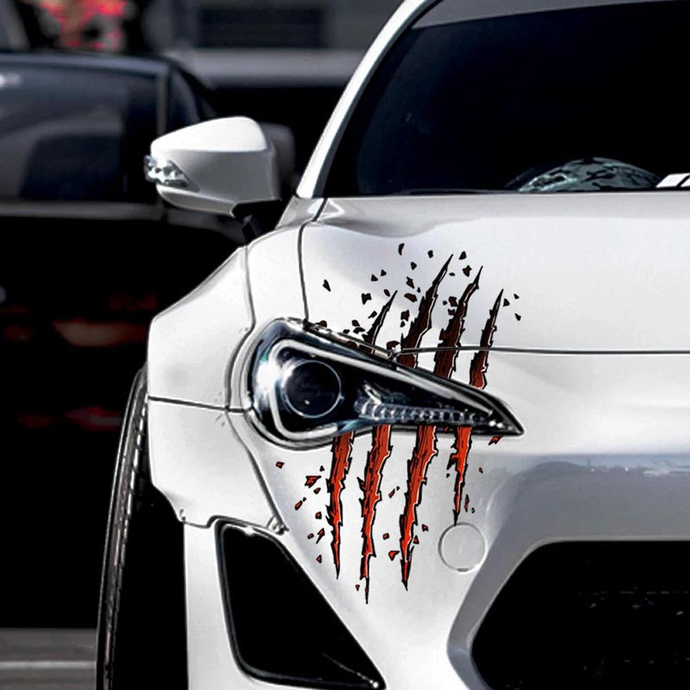 1Pc Car Decals Monster Claw Scratch Marks Auto Headlight Bumper Sticker Water-Repellent Automobile Motorcycle Vinyl Decal