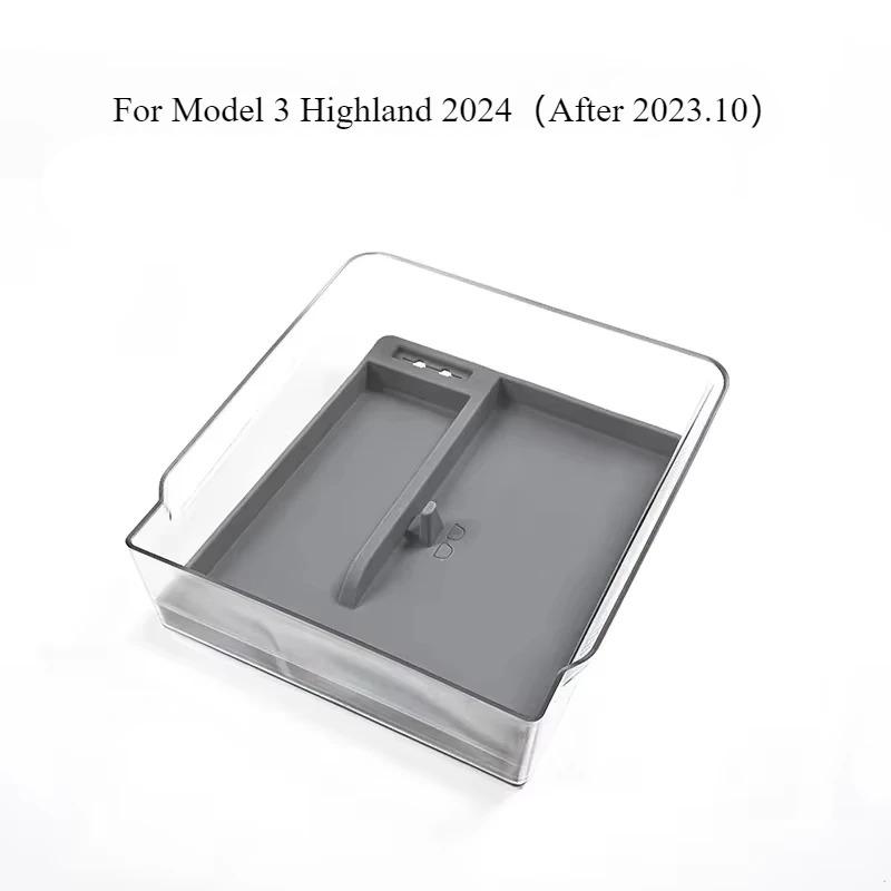 For Tesla Model 3 Highland Center Console Eyeglasses Storage Case Armrest Organizer Transparent Case Car Interior Accessories