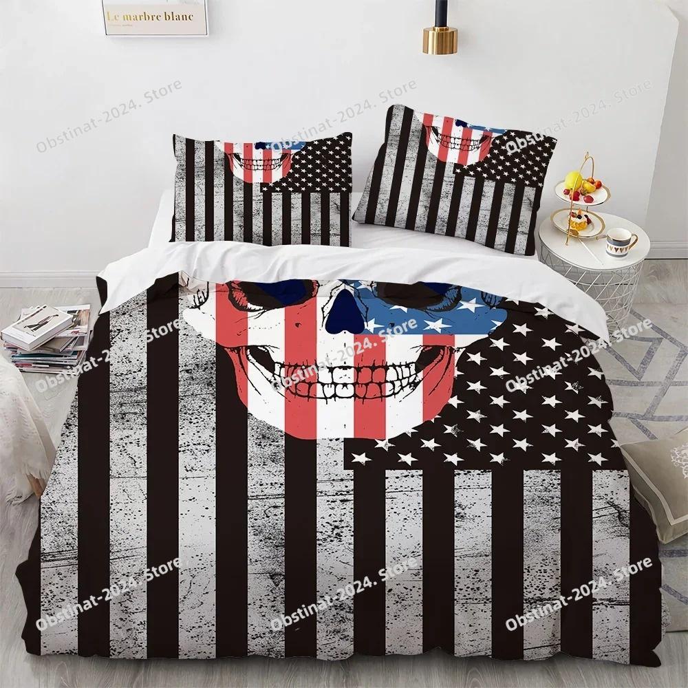 New Distressed Bedding Set Single Twin Full Queen King Size Bed Set Aldult Kid Bedroom Duvet cover Sets Skeleton Bed Sheet Set