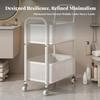 2-Tier Rolling Cart Mobile 2 Tier Sturdy for Kitchen, Teachers