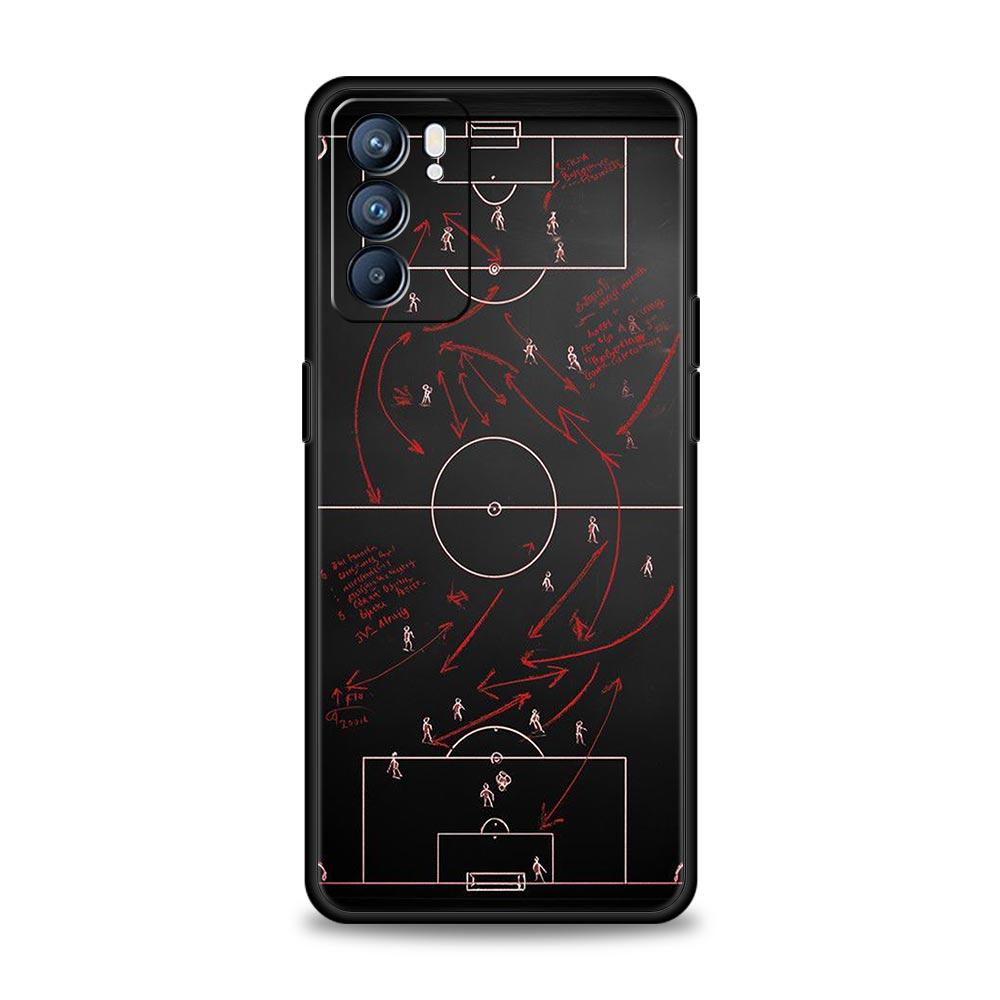 Football Basketball Tactical Board Phone Case For Oppo A17 A31 A54 A57 A78 A79 A98 Find X5 X6 Reno 8 10 11 12 13 F Pro Soft TPU