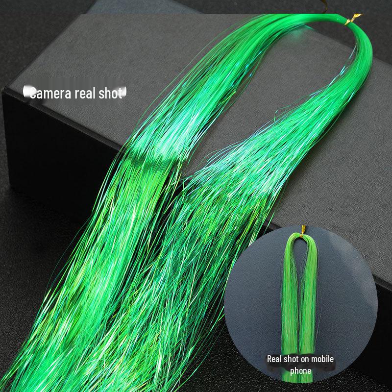 Gold Shiny Tinsel Hair Extensions - Laser-Cut, Colorful, Metallic Threads for Seamless Styling