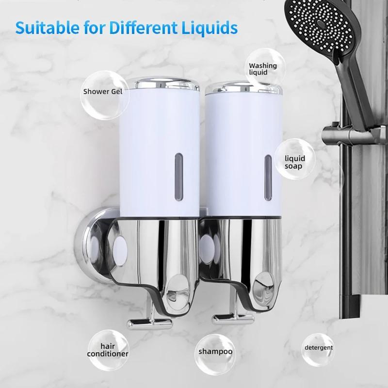 Soap Dispensers Shampoo Dispenser Hotel Bathroom Toilet Wall-mounted Shampoo Shower Gel Press Box Soap Pump Barrel Hand Liquid