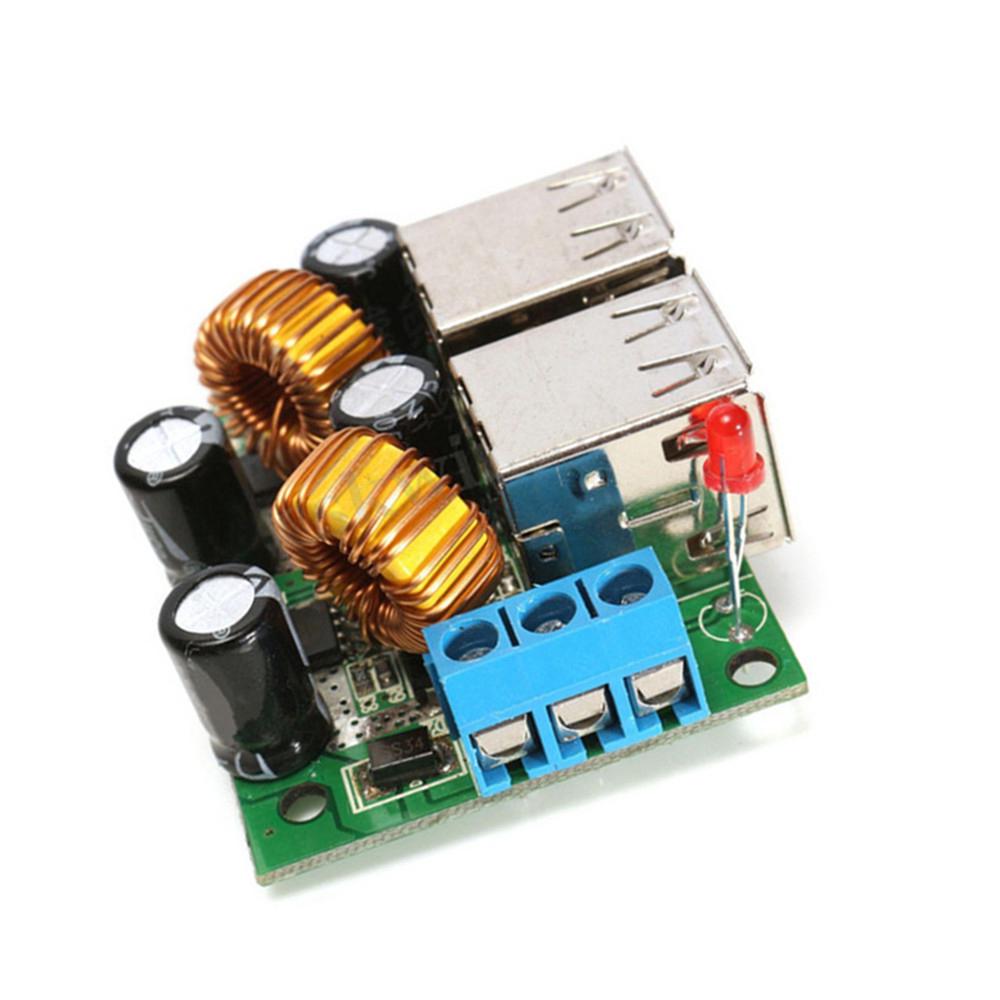 4 USB Port 12V to 5V Car Charger Power Supply Step-Down Module Phone GPS BBC