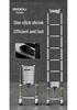 Magdolli Stainless Steel Telescopic A-frame Ladder, Multifunctional Foldable Indoor Aluminum Alloy Stair Ladder