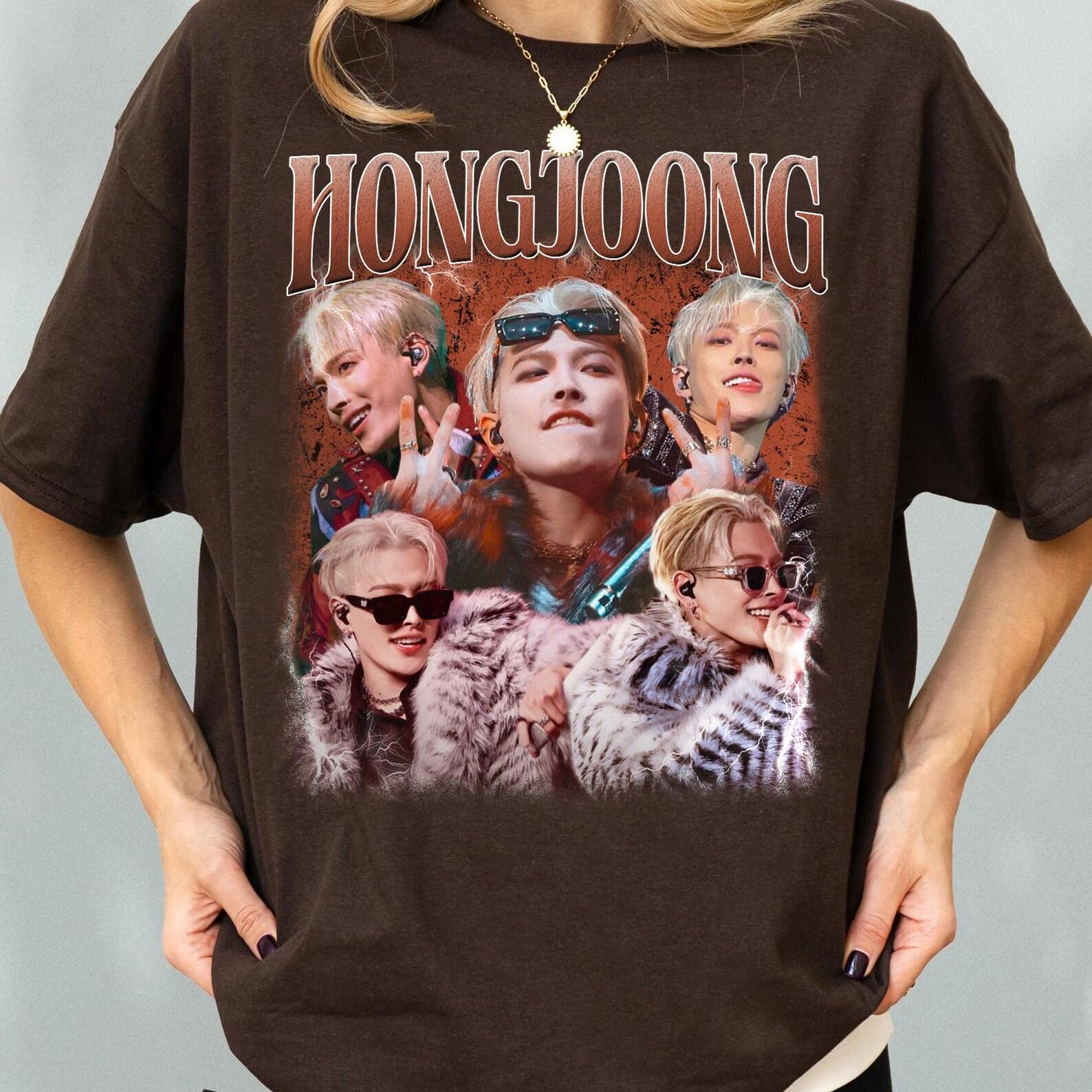 Hongjoong Ateez Vintage 90s Retro T-Shirt, Kpop Graphic Shirt S