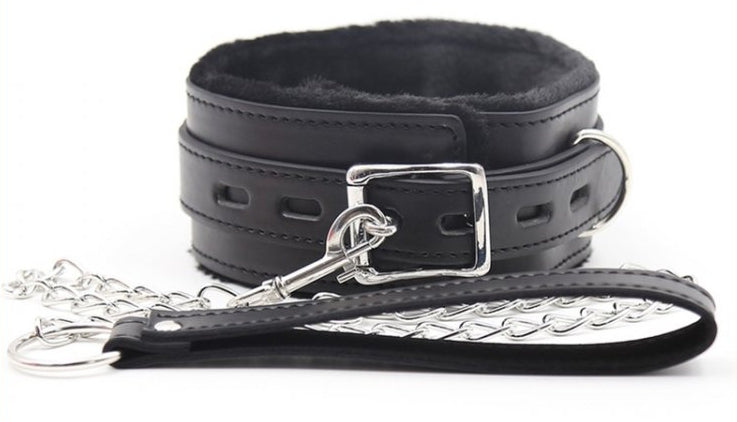 Collier Laisse Fur Noir - Generique - Colliers & Laisses
