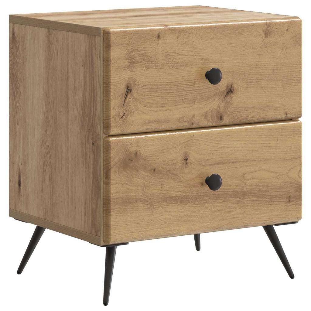 Nightstand Set of 2 Artisan Oak Finish 43 x 34.5 x 47.5 cm